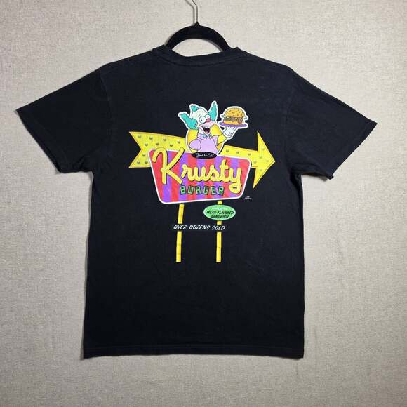 Simpsons Other - Krusty Burger Shirt Size M Mens Simpsons Bart Clown Homer Marge Black See Pics